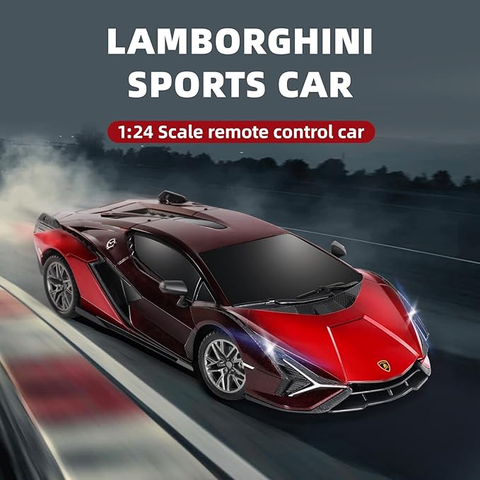 MIEBELY Lamboghini RC Car - 1:24 Scale Lambo Toy Car 3.7V 500mAh, Sián Fast Remote Control Car for Boys 8-12, Rc Race Car Model Birthday Gifts for Kids Adults Boys Girls Age 6-12 Year Old