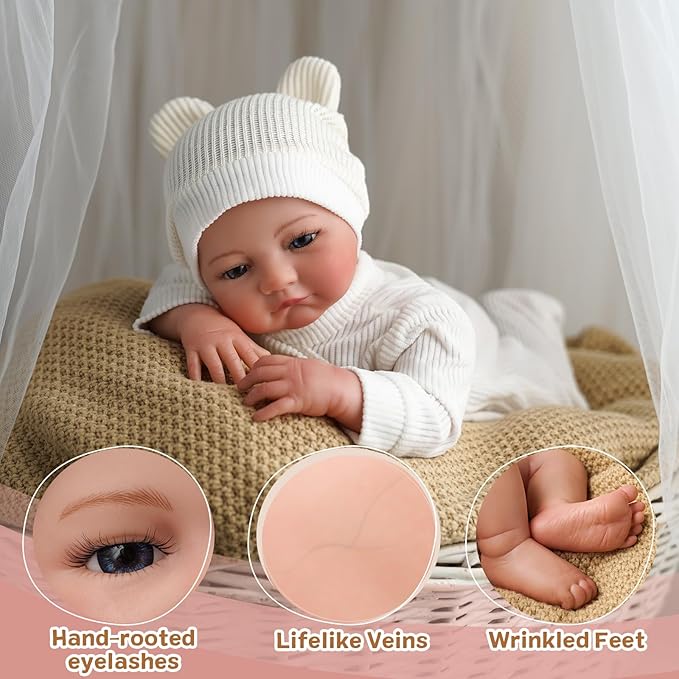 BABESIDE Lifelike Reborn Baby Dolls Boy - 20-Inch Baby Soft Body Realistic-Newborn Baby Doll Real Life Baby Dolls with Complete Accessories for 3+ Years Old Gifts