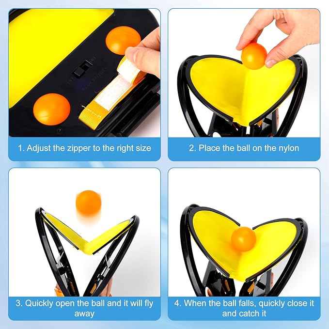 Toss and Catch Ball Set, 2pcs Nylon Cloth and Plastic Ball Claws & 4pcs Plastic Balls Squap Catch Ball Outdoor Toy Easy to Carry Outdoor Games for Kids Outdoor Yard Games Beach