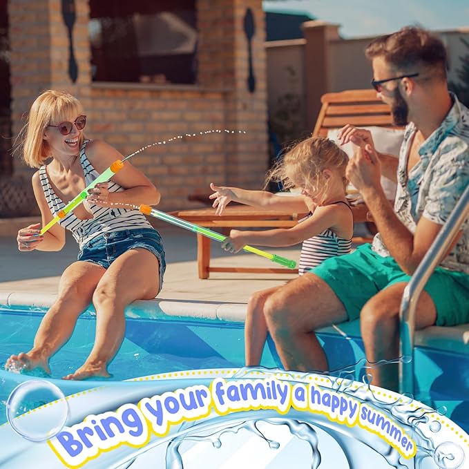 Jexine 72 Pcs Summer Crayon Water Gun 17 Inch Water Guns Bulk Pool Toys Colorful Plastic Water Shooters for Outdoor Swimming Pool Backyard Beach Sand Party Fighting Play Game (Yellow, Blue, Green)