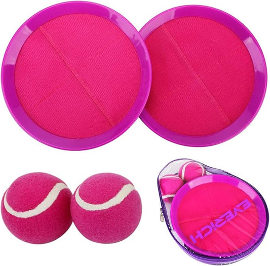 EVERICH Upgraded Toss and Catch Ball Game Set - Indoor and Outdoor Games for Kids 3-12, Beach Sand Pool Water Toy Includes 2 Paddles 2 Sticky Balls, Great Birthday Easter Gifts for Boys Girls