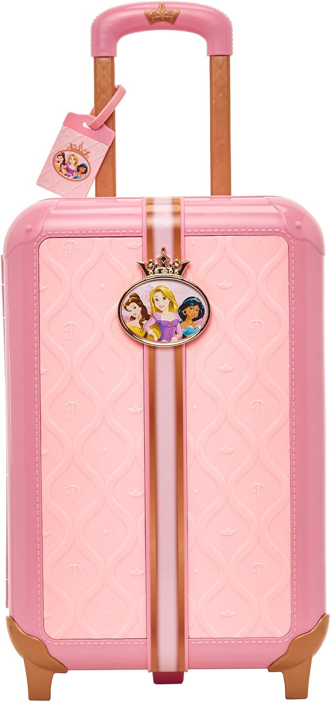 Disney Princess Travel Suitcase Play Set for Girls with Luggage Tag by Style Collection, 17 Pretend Play Accessoriespiece Including Travel Passport! for Ages 3+