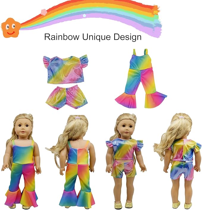 10 Sets 18 Inch Doll Clothes,Handmade Fashion Doll Girl Dress Clothes and Accessories Fits 18 Inch Doll Girl for Kids. (18 Inch-10set)