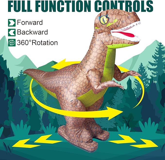 Rc Dinosaur Toy Inflatable Remote Control Cars Walking Forward Backward 360° Rotation Gifts for Boys Kids 3,4,5,6-12 Years Old