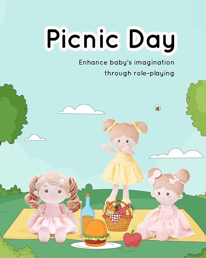 Soft Baby Doll Toys (12''), My First Baby Rag Doll for 1 Year-Old Girl Birthday Gift, Christmas Plush Toys Gift for Toddler Kids Infants -Princess Starlet