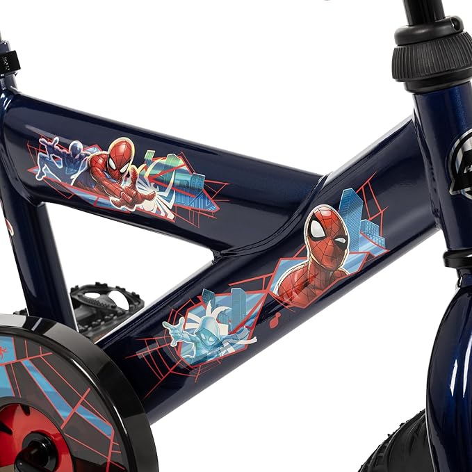 Huffy Disney and Marvel 12/16 Inch Boy's Bike for Kids, Multiple Color Options and Designs Available, Ideal for Ages 3+ Years Old, Removable Training Wheels, Adjustable Seat, Simple Coaster Brake