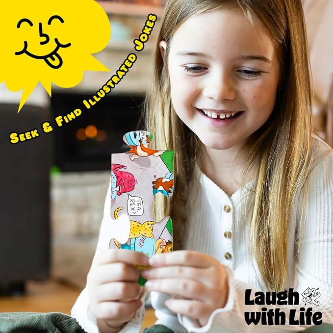 72 Piece Animal-Themed Joke Floor Puzzle for Kids – Fun Educational Puzzle with a Joke on The Back of Every Piece – Made in USA – Perfect for Ages 5+, XL Puzzle Size Assembled 24" x 36"
