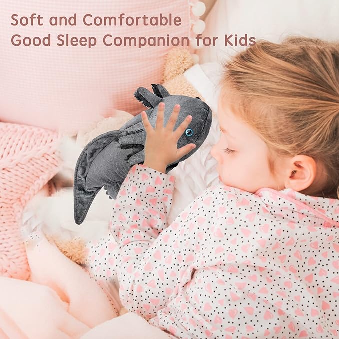 Tiny Heart Axolotl Plush, Axolotl Stuffed Animal, Lifelike Cute Grey Axolotl Plush Toy, Gifts for Kids, Girls for Gifts 20 Inches Long(Grey)