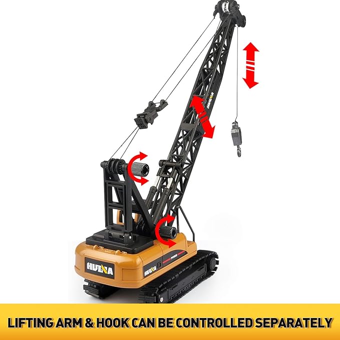 duturpo 1/50 Scale Metal Diecast Crane Truck Toy, Metal Construction Vehicles Crane Machine Model Toy for Boys