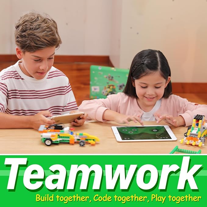 Robot Q Robot Building Kit, 20-in-1 Programmable APP RC Car Robotics Coding Kit, Includes Large Storage Organizer with Sorting Plate, STEM Birthday Gifts for Boys Girls Kids Aged 6-12