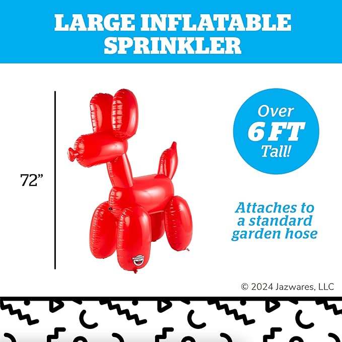 BigMouth Inc. Giant Inflatable Balloon Dog Sprinkler, Fun Summer Backyard Water Game & Splash Toy for Kids, 6 Feet Tall