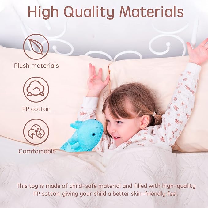 Tiny Heart Axolotl Plush, Axolotl Stuffed Animal, Lifelike Cute Blue Axolotl Plush Toy, Gifts for Kids, Girls for Gifts 20 Inches Long(Blue)