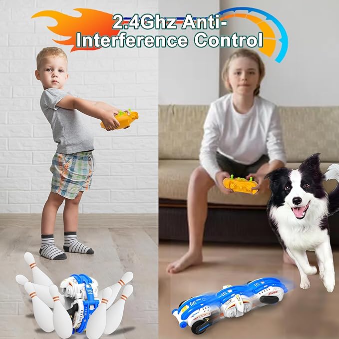 Remote Control Car, RC Stunt Snake Car 360° Roll with Hand Gesture Sensing and Touch Rotation, Super Fast Racing Car for Christmas Birthday Gift, Indoor/Outdoor Toys for 6-12 Year Old Boys Girls -Blue