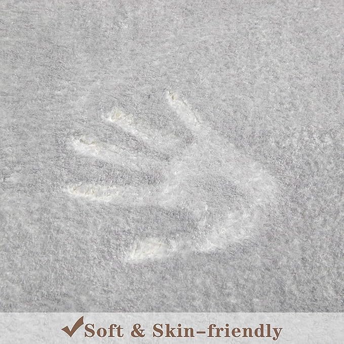 Topotdor Round Kids Play Rug Alphabet Nursery Area Rug Extra Large Soft Crawling Play Mat for Children Toddlers Bedroom (71 inch, Grey)