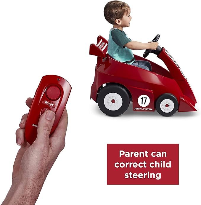 Radio Flyer Grow with Me Racer, Kids Battery Powered and Remote Control Ride On Toy, Red Toddler Ride On Toy for Ages 1.5-4 Years, Large