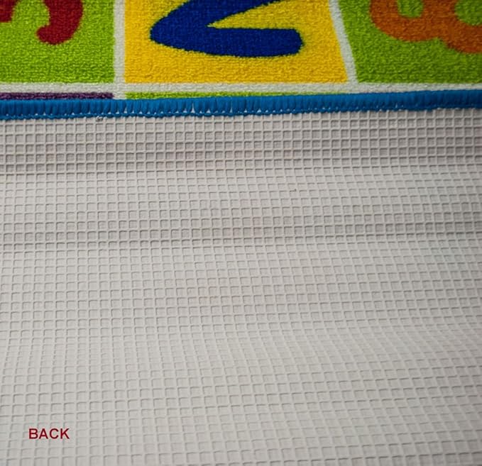 Kids Rug Numbers and Letters Area Rug 3' x 5' (3'3" X 4'9") (39" x 56") (99cm x 142cm) Non Slip Gel backingNUMBERS and Letters