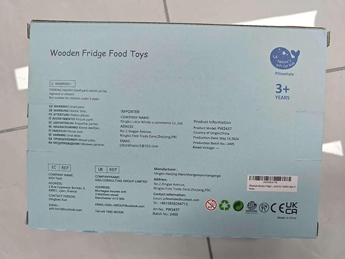 Pillowahle Wooden Play Food for Kids Kitchen, Play Kitchen Accessories, Toy Food Fake Milk, Yogurt, Egg, Ice Cream, Birthday Gift for Boys & Girls 3+