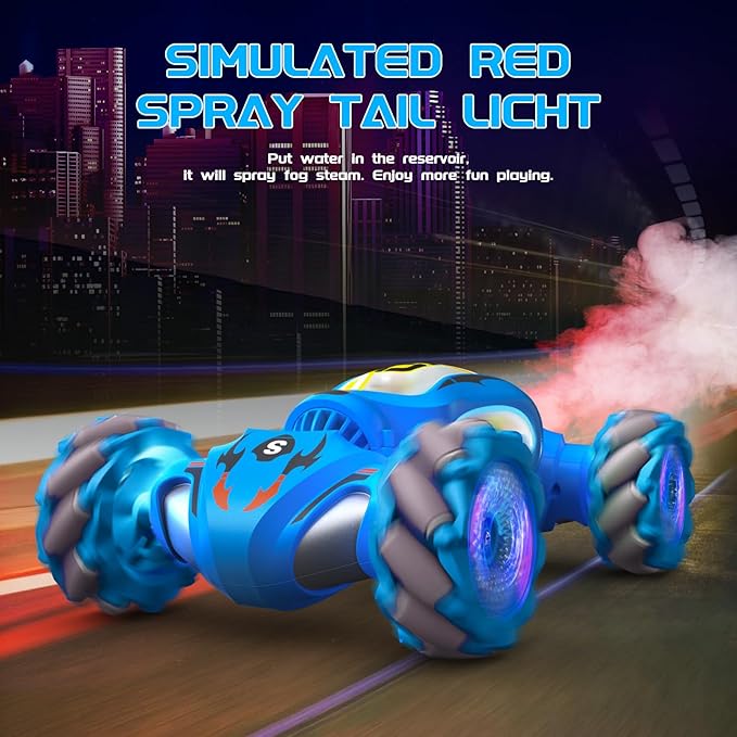 Remote Control Car,Gesture Sensing Rc Stunt Car for Boys,2.4GHz 4WD Toy Cars with Lights Music Spray Birthday Gifts for Teen & Girls,360°Rotate Transform Drift Rc Cars for Boys Age 5 6 7 8 9 10