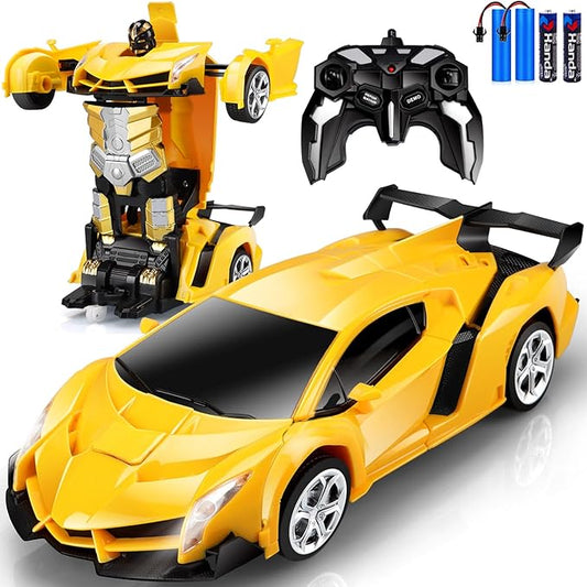 Remote Control Car Toys - Transforming RC Cars for Kids & Boys Toys - One Button Transformation and 360 Degree Rotating Drifting - Gifts for Boys and Girls