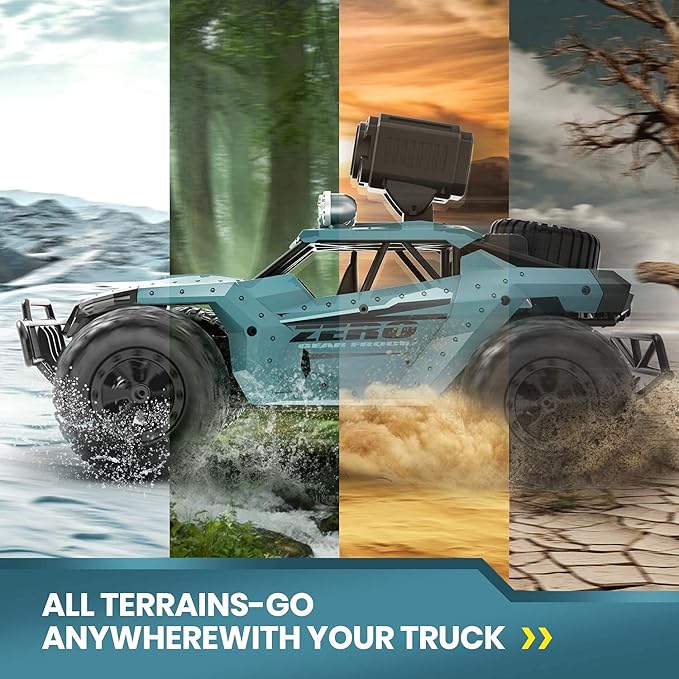 DEERC RC Cars DE36W Remote Control Car with 1080P HD FPV Camera, 1/16 Off-Road High Speed Monster Trucks for Kids Adults 60 Min Play