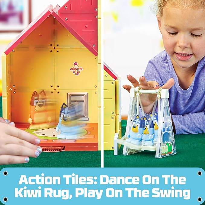 Tile Town Bluey Heeler Home Magnetic Tiles Playset – 46-Piece STEM Building Set, Includes Magnetic Bluey & Bingo Figures, Action Tiles, Creative Construction Toy for Kids Ages 3+ Amazon Exclusive