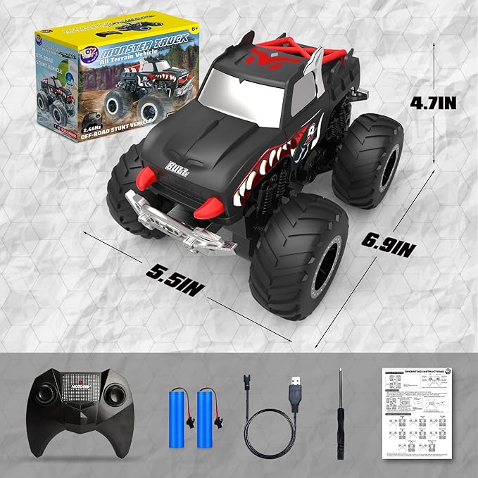 TOY Life RC Truck Remote Control Monster Truck Toys RC Cars Adults Amphibious Remote Control Car Boat 2.4Ghz All Terrain 4WD Off-Road Vehicle Waterproof RC Monster Trucks for Boys Girl Age 6 7 8-12