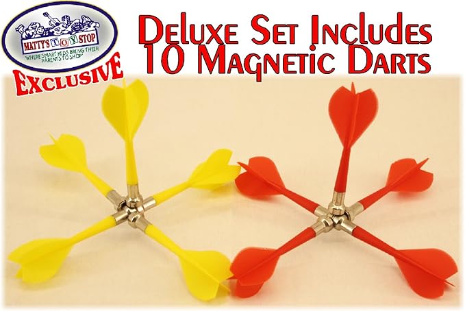 Deluxe 2-in-1 Reversible Magnetic Dartboard (Dart Board) with 10 Darts, Featuring Standard Darts & Baseball Games - Matty's Toy Stop Exclusive