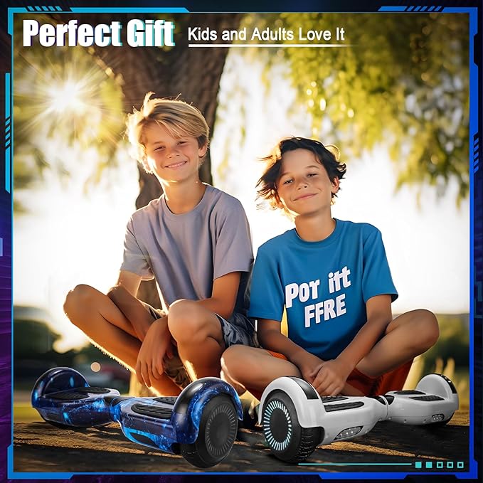 Self Balancing Scooters with Bluetooth & Corlorful LED Lights, Gifts for Kids & Adults & Girls & Boys, for All Ages