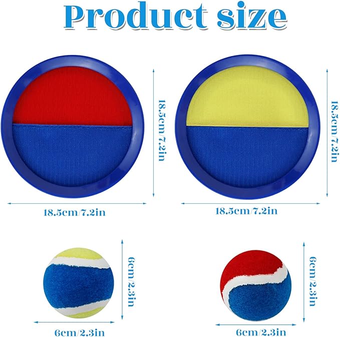 Toss and Catch Game Set, Outdoor Games with 4 Paddles 4 Balls and 1 Storage Bag, Great Outdoor Toys/Gifts for Kids, Classic Outdoor Games, Beach Games, Yard Games