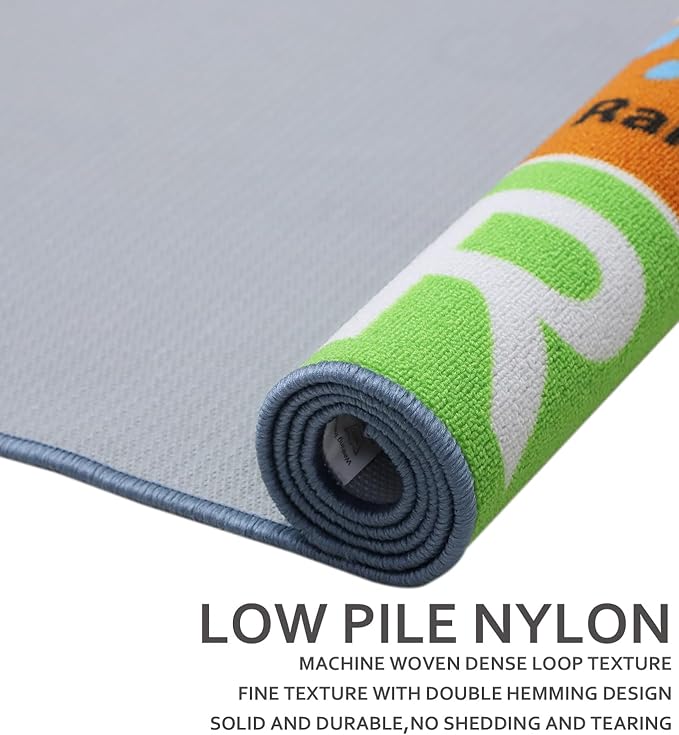 Kids Rug 6'6" x 5'0" City Life Playmat Area Rug Car City Map Washable Traffic Road Educational Learning Nursery Rug Carpet for Children Playroom Living Room Bedroom Classroom Decor Pink