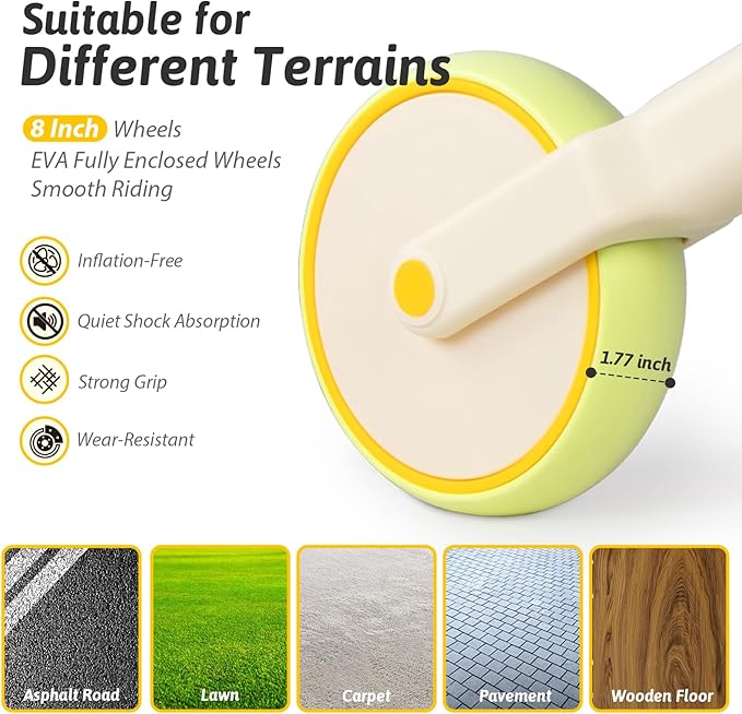 Balance Bike for 2 Year Old, Adjustable Seat & Handlebar, Age18 Months to 5 Years Old, No-Pedal Training Bike Toddler Push Bicycle First Gifts-Green