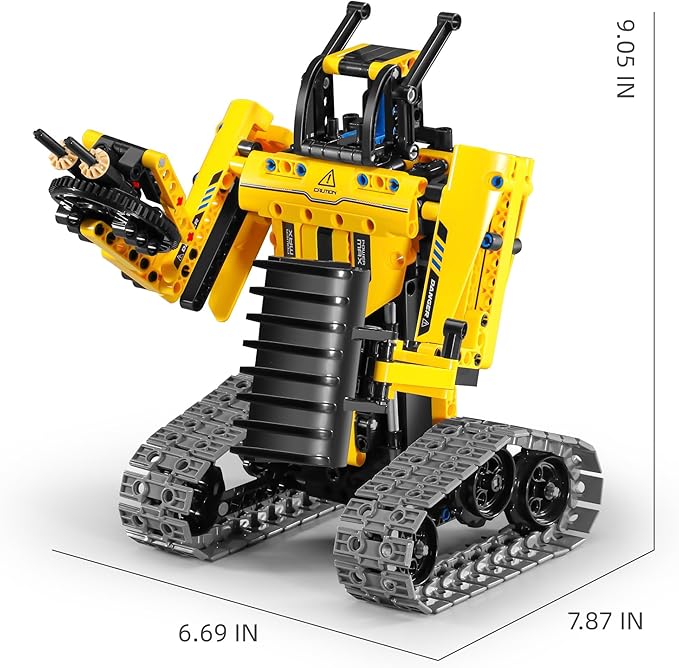 STEM Car Toy Building, APP Programming Remote Control 3in1 Excavator&Robot Building Block Take Apart Toy, 430 Pcs DIY Building Kit, Learning Engineering Construction R/C Toys