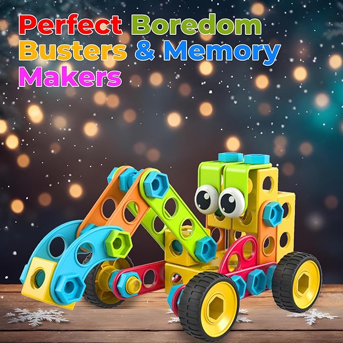 Contixo ST3 Kids Toys - 223 PCs 3D Building Blocks STEM Construction Playboards Creativity, Imagination, Recreational, Educational for Children Toddler, 3+ Year Old Boys and Girls