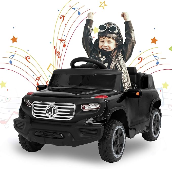 VALUE BOX Electric Remote Control Truck, Kids Toddler Ride On Cars 6V Battery Motorized Vehicles Children's Best Toy Car with 3 Speeds, Music, Seat Belts, Realistic LED and Horn (Ink)