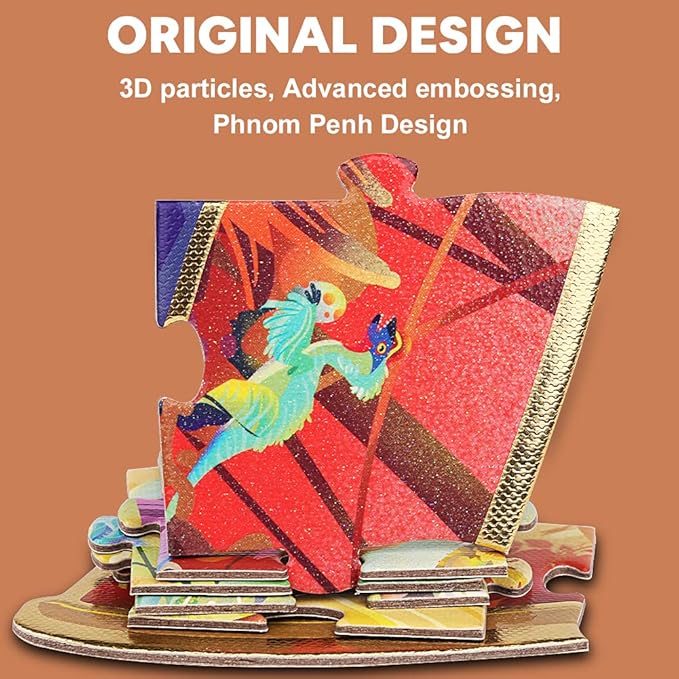 HAS Kids Floor Puzzles for Ages 4-10, 48 PCS Double-Sided Dinosaur Puzzles, Unique Large Pieces Irregular Shape Jigsaw Puzzle, Surprise Gift Toy for Children (Pterodactyl)