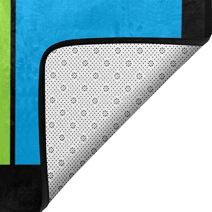 Classroom Carpets Playmat Rugs - 5x7 Ft Kids Rug with Rubber Backing, Colorful Squares with Letters Classroom Seating Rug Play Mat Nursery Rugs for Preschool Elementary Playroom -12 Seating