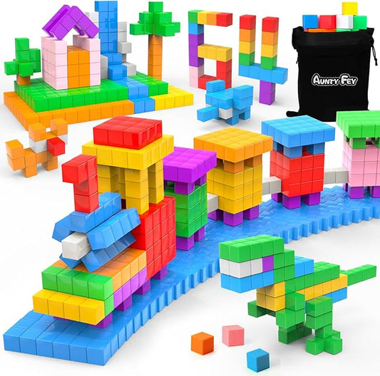 64 Pcs Magnetic Blocks, Magnet Blocks, Magnetic Cubes Blocks for Kids, Learning Educational Stem Blocks for Kids Ages 4-8