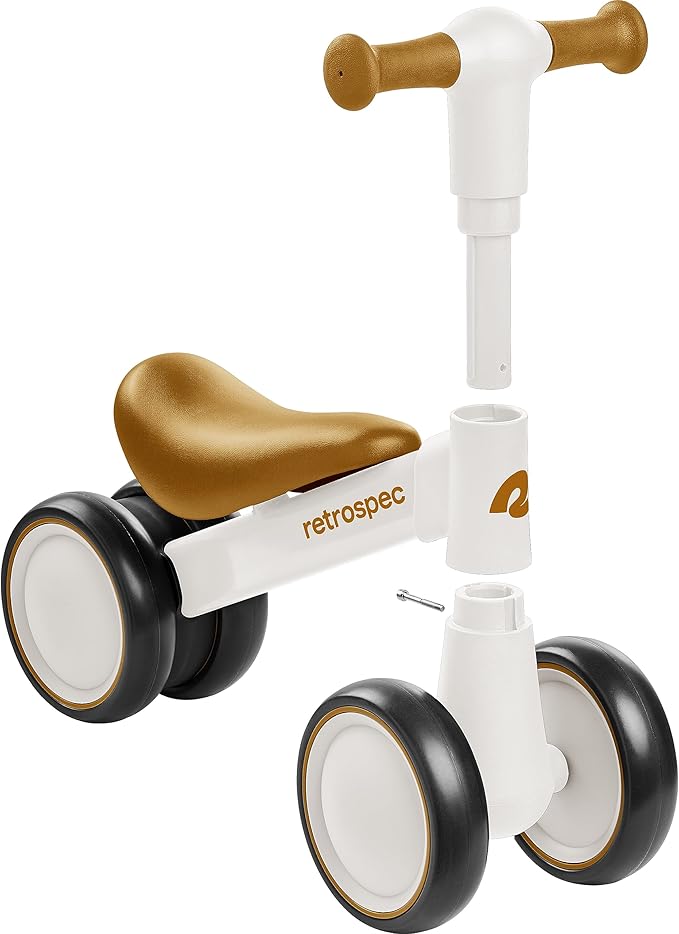 Retrospec Cricket 2 Baby Walker Balance Bike with 4 Wheels for Ages 12-24 Months - First Birthday Gift Toddler Bicycle Toy for 1 Year Old’s - Ride On Toys for Boys & Girls