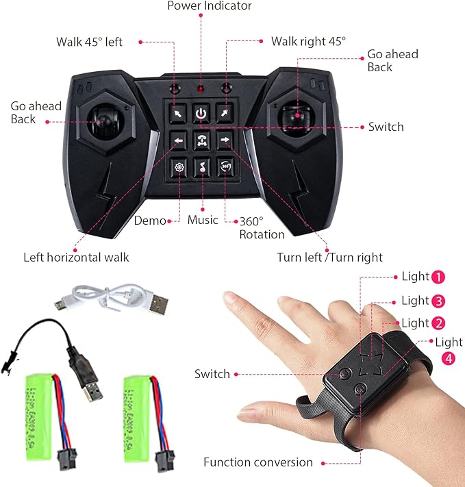 1:14 Gesture RC Car Large, Remote Control Car for Boys Adults,Hand Controlled RC Car, All Terrains Monster Trucks for Boys Gesture Sensing rc Stunt car 360° Flips with Lights Music