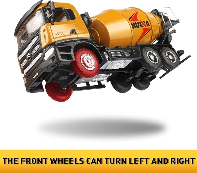 duturpo 1/50 Scale Metal Diecast Cement Mixer Toy Truck, Metal Construction Vehicles Trucks Model Toy for Boys Kids
