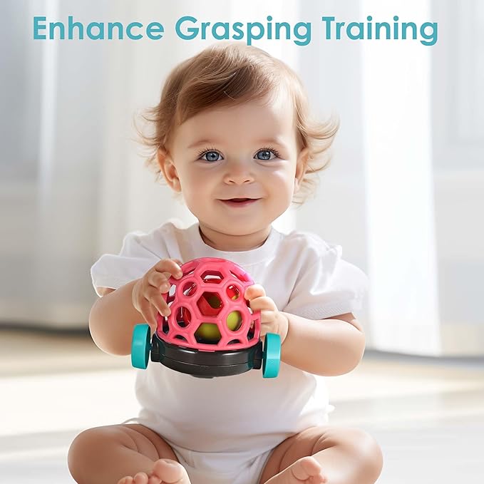 iPlay, iLearn Baby Toy Train, Infant Soft Cars for 6-12 Month Boy, Musical Push N Go Truck, Toddler Sensory Ball Rattle, Development Grasp Babies Birthday Gift 7 8 9 10 11 18 Month 1 2 Year Old Girl