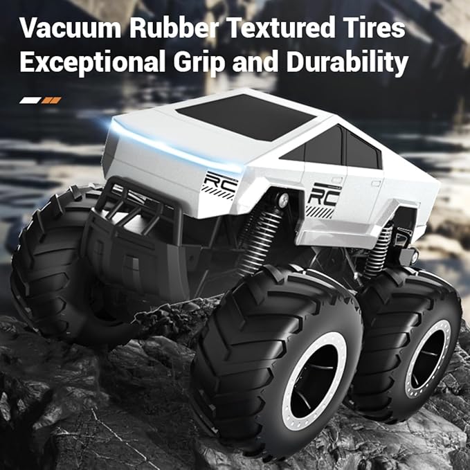 Monster Truck Toy 1:16 Scale Toy RC Remote Control Car Off-Road Pick-up Truck, 4WD Waterproof Monster Truck Toys, 2.4GHz Cybertruck Toy RC Car for All Terrain, for Boys/Girls Age 6 7 8 9 10-12+