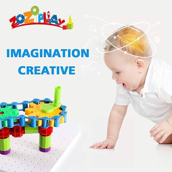 ZOZOPLAY STEM Learning Toy 170 PCS Engineering Creative Construction Building Blocks Kids Educational Toy Set for Boys and Girls Ages 3 4 5 6 7 8 9 Yr Old