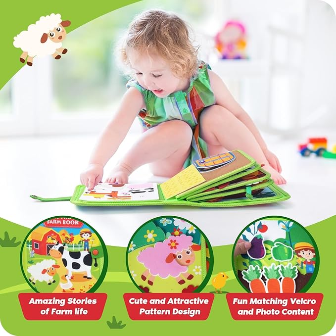 INKLAB Toddler Busy Board Ages 3, Learning Toys for 3+ Year Old, Sensory Toys for Kids with Autism, Preschool Learning Activities, Kids Ages 3+, Activities Toy for Car Travel Airplane