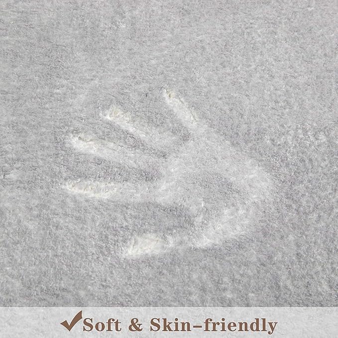 Topotdor Round Kids Play Rug Alphabet Nursery Area Rug Extra Large Soft Crawling Play Mat for Children Toddlers Bedroom (47 inch, Grey)