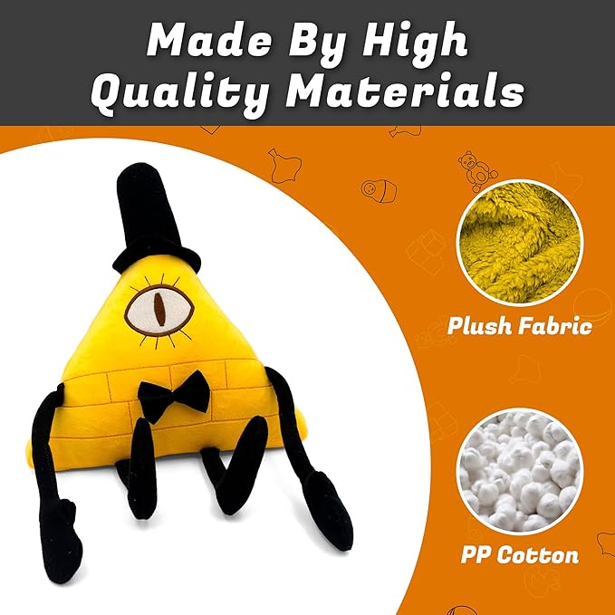 Gravity Falls Plush -Bill Cipher Plush – Soft and Cute Gravity Falls Stuffed Toy, Baby Plush Doll Pillow, for Kids, Boys, Girls, and Fans of Weird Town for Christmas Thanksgiving