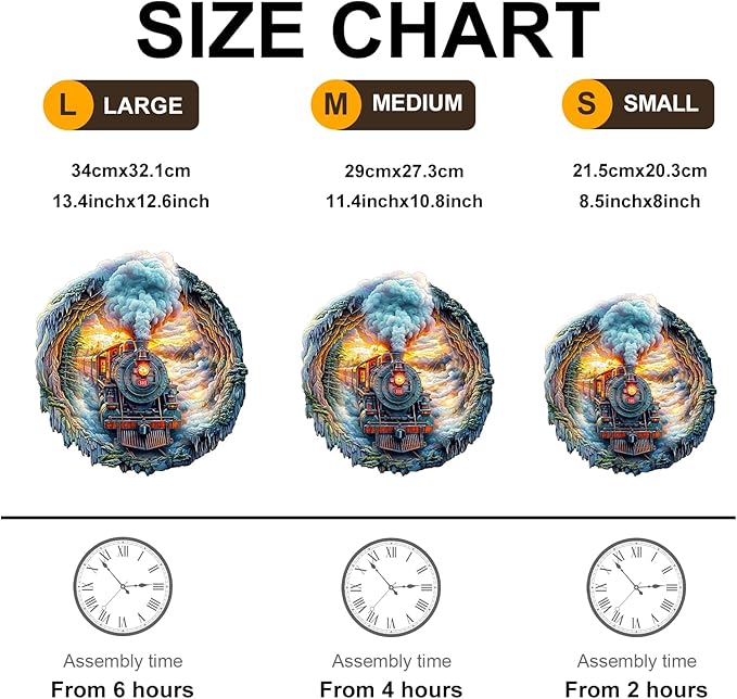 KAAYEE Wooden Puzzles for Adults 95 Pieces Visual 3D Steam Train Wooden Jigsaw Puzzles for Adults Unique Shaped Train Wood Puzzle Gifts for Mother's Day Adult Kids(8.4 * 8.5 in)