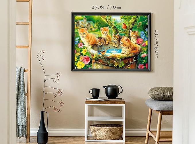 Jigsaw Puzzles 2 Pack 1001 Pieces - WISHDIAM Puzzles for Adults - Cute Kitten Cats Funny Pets Lovers Challenging Puzzles Gifts for Men Women