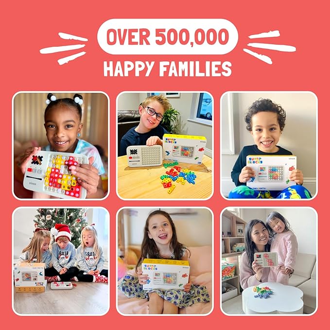 GiiKER Super Blocks Pattern Matching Puzzle Games, Original 1000+ Challenges Brain Teaser Toys for Kids & Teens, Easter Basket Stuffers Birthday Gifts for Boys Girls, Travel Games for Road Trips