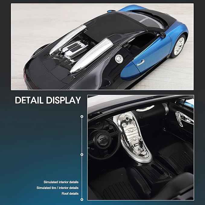 Vinie Remote Control Car for Boys, RC Cars Bugatti Veyron, 1:24 Scale Officially Licensed Kids Toys, Drift Car with Cool Led Lights, 4 5 6 7 8 9 10 11 12 Year Old Boy Birthday Gift (Red)